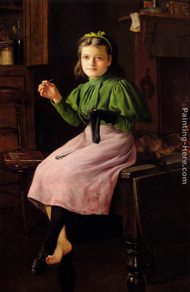 Charles Spencelayh Darning Socks